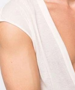 ( Nouvelle Collection ) Rick Owens Haut Dylan à Col V 21 NATURAL -Rick Owens Soldes 17707294 37733055 600