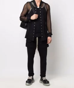 ( Nouvelle Collection ) Rick Owens Chemise En Soie à Effet De Transparence 09 BLACK -Rick Owens Soldes 17707298 37745133 600