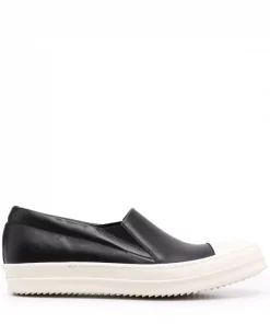( Nouvelle Collection ) Rick Owens 9111 BLACK/MILK/MILK Chaussures De Skate Boat Homme