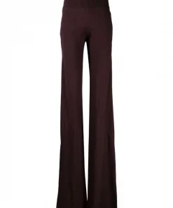 ( Nouvelle Collection ) Rick Owens Pantalon évasé Bias à Taille Haute Nervurée 64 OXBLOOD