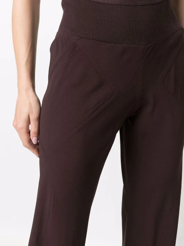 ( Nouvelle Collection ) Rick Owens Pantalon évasé Bias à Taille Haute Nervurée 64 OXBLOOD 7 ( Nouvelle Collection ) Rick Owens Pantalon évasé Bias à Taille Haute Nervurée 64 OXBLOOD – Image 5