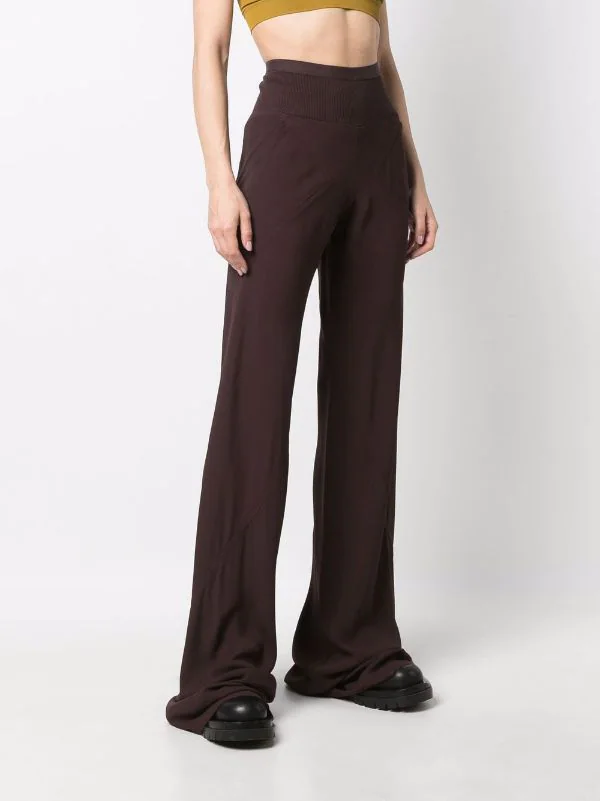 ( Nouvelle Collection ) Rick Owens Pantalon évasé Bias à Taille Haute Nervurée 64 OXBLOOD 5 ( Nouvelle Collection ) Rick Owens Pantalon évasé Bias à Taille Haute Nervurée 64 OXBLOOD – Image 3