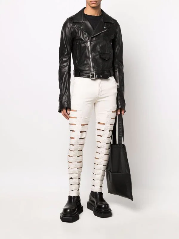 ( Nouvelle Collection ) Rick Owens 09 BLACK Veste Lukes Stooges En Cuir Homme 4 ( Nouvelle Collection ) Rick Owens 09 BLACK Veste Lukes Stooges En Cuir Homme – Image 2