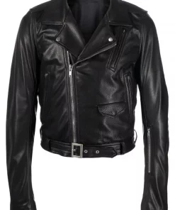 ( Nouvelle Collection ) Rick Owens 09 BLACK Veste Lukes Stooges En Cuir Homme