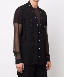 ( Nouvelle Collection ) Rick Owens Chemise Larry En Soie Homme -Rick Owens Soldes 17708000 37733580 600