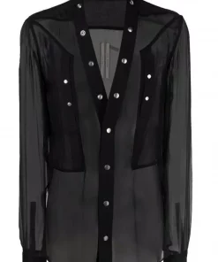 ( Nouvelle Collection ) Rick Owens Chemise Larry En Soie Homme