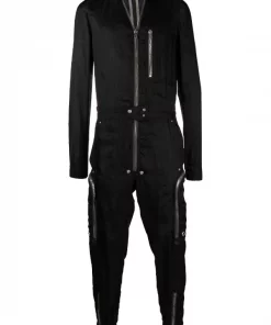 ( Nouvelle Collection ) Rick Owens Combinaison Bauhaus Larry à Design Multi-poches 09 BLACK
