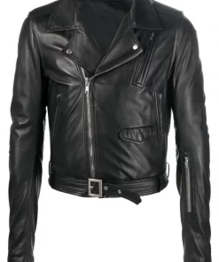 ( Nouvelle Collection ) Rick Owens 09 BLACK Veste De Moto Lukes Stooges Homme