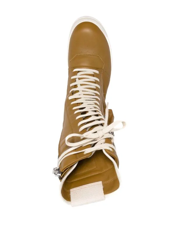 ( Nouvelle Collection ) Rick Owens Bottes Lacées à Détails De Zips 721 SULPHATE/MILK 6 ( Nouvelle Collection ) Rick Owens Bottes Lacées à Détails De Zips 721 SULPHATE/MILK – Image 4