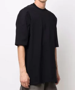 ( Nouvelle Collection ) Rick Owens T-shirt Oversize En Coton 09 BLACK -Rick Owens Soldes 17708050 37734600 600