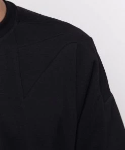 ( Nouvelle Collection ) Rick Owens T-shirt Oversize En Coton 09 BLACK -Rick Owens Soldes 17708050 37739183 600