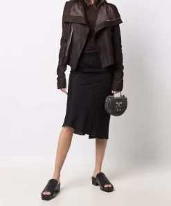 ( Nouvelle Collection ) Rick Owens Jupe Mi-longue Bias à Taille Nervurée Femme -Rick Owens Soldes 17708081 37744718 600