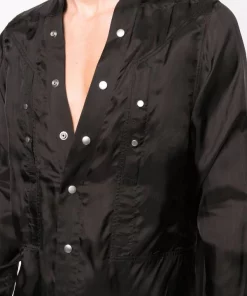 ( Nouvelle Collection ) Rick Owens Chemise Larry à Boutons Pressions Homme -Rick Owens Soldes 17708083 38447097 600