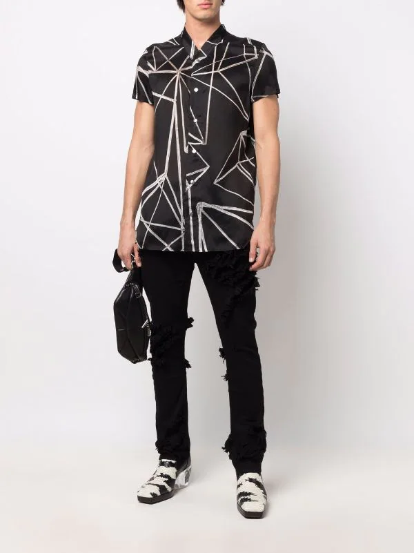 ( Nouvelle Collection ) Rick Owens Chemise Golf à Imprimé Abstrait Homme 4 ( Nouvelle Collection ) Rick Owens Chemise Golf à Imprimé Abstrait Homme – Image 2