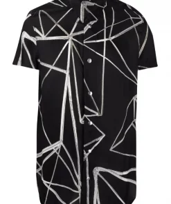 ( Nouvelle Collection ) Rick Owens Chemise Golf à Imprimé Abstrait Homme