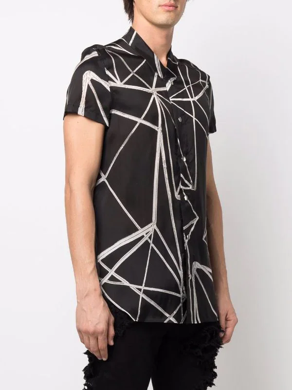 ( Nouvelle Collection ) Rick Owens Chemise Golf à Imprimé Abstrait Homme 5 ( Nouvelle Collection ) Rick Owens Chemise Golf à Imprimé Abstrait Homme – Image 3