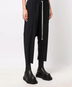 ( Nouvelle Collection ) Rick Owens Pantalon Court à Taille à Lien De Resserrage Femme -Rick Owens Soldes 17708091 38413255 600