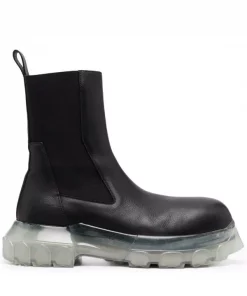 ( Nouvelle Collection ) Rick Owens 90 BLACK/CLEAR Bottes Beatle Bozo Tractor Homme