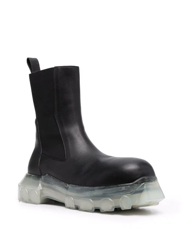 ( Nouvelle Collection ) Rick Owens 90 BLACK/CLEAR Bottes Beatle Bozo Tractor Homme 4 ( Nouvelle Collection ) Rick Owens 90 BLACK/CLEAR Bottes Beatle Bozo Tractor Homme – Image 2