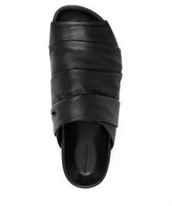 ( Nouvelle Collection ) Rick Owens Claquettes Draped Granola En Cuir Homme -Rick Owens Soldes 17708126 37389214 600