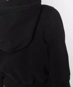 ( Nouvelle Collection ) Rick Owens 09 BLACK Veste à Capuche à Lien De Resserrage Femme -Rick Owens Soldes 17708307 38410038 600