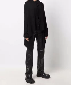 ( Nouvelle Collection ) Rick Owens 09 BLACK Cardigan Drapé à Découpes Femme -Rick Owens Soldes 17708990 37743928 600