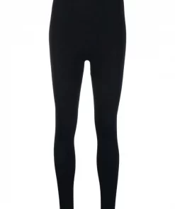 Rick Owens 09 BLACK Legging à Détails Nervurés Femme