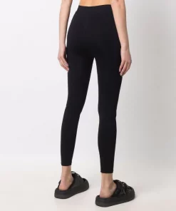 Rick Owens 09 BLACK Legging à Détails Nervurés Femme -Rick Owens Soldes 17709712 37813592 600
