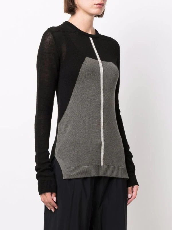 ( Nouvelle Collection ) Rick Owens 093421 BLACK/DUST/NATURAL Pull à Design Bicolore Femme 5 ( Nouvelle Collection ) Rick Owens 093421 BLACK/DUST/NATURAL Pull à Design Bicolore Femme – Image 3