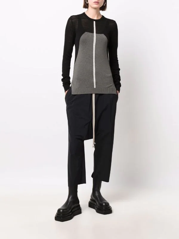 ( Nouvelle Collection ) Rick Owens 093421 BLACK/DUST/NATURAL Pull à Design Bicolore Femme 4 ( Nouvelle Collection ) Rick Owens 093421 BLACK/DUST/NATURAL Pull à Design Bicolore Femme – Image 2