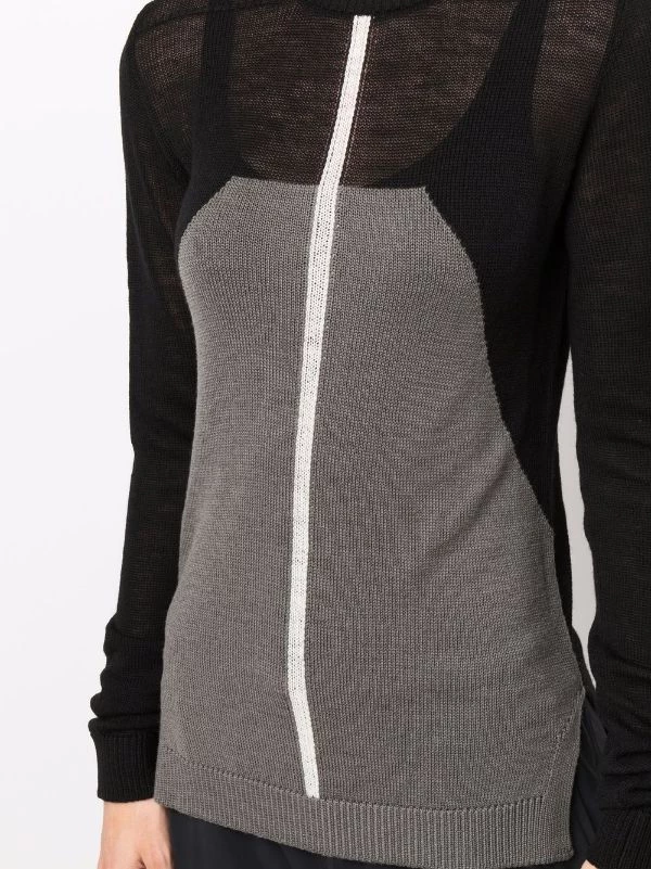 ( Nouvelle Collection ) Rick Owens 093421 BLACK/DUST/NATURAL Pull à Design Bicolore Femme 7 ( Nouvelle Collection ) Rick Owens 093421 BLACK/DUST/NATURAL Pull à Design Bicolore Femme – Image 5