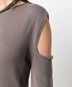 ( Nouvelle Collection ) Rick Owens Robe En Maille à Manches Drapées Femme -Rick Owens Soldes 17709725 37742340 600