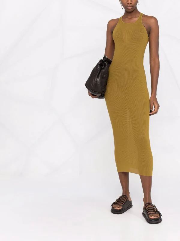 ( Nouvelle Collection ) Rick Owens Robe-débardeur En Maille Nervurée Femme 4 ( Nouvelle Collection ) Rick Owens Robe-débardeur En Maille Nervurée Femme – Image 2