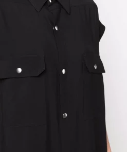 ( Nouvelle Collection ) Rick Owens 09 BLACK Surchemise à Design Sans Manches Femme -Rick Owens Soldes 17709748 38407700 600