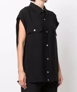 ( Nouvelle Collection ) Rick Owens 09 BLACK Surchemise à Design Sans Manches Femme -Rick Owens Soldes 17709748 38407704 600