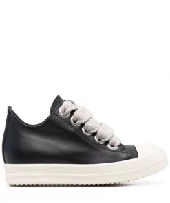 ( Nouvelle Collection ) Rick Owens 9111 BLACK/MILK/MILK Baskets à Lacets Oversize Femme