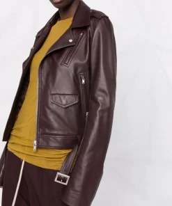 ( Nouvelle Collection ) Rick Owens 64 OXBLOOD Veste De Moto Lukes Stooges Femme -Rick Owens Soldes 17710216 37388816 600