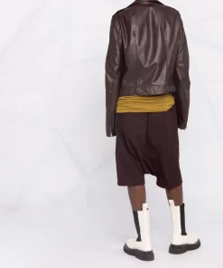 ( Nouvelle Collection ) Rick Owens 64 OXBLOOD Veste De Moto Lukes Stooges Femme -Rick Owens Soldes 17710216 37390361 600