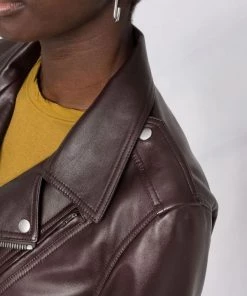 ( Nouvelle Collection ) Rick Owens 64 OXBLOOD Veste De Moto Lukes Stooges Femme -Rick Owens Soldes 17710216 37451660 600