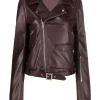 ( Nouvelle Collection ) Rick Owens 64 OXBLOOD Veste De Moto Lukes Stooges Femme -Rick Owens Soldes 17710216 37453595 600