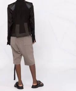 ( Nouvelle Collection ) Rick Owens Blazer à Empiècements Contrastants 09 BLACK -Rick Owens Soldes 17710217 37392313 600