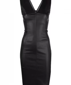 ( Nouvelle Collection ) Rick Owens Robe Courte à Col V 09 BLACK