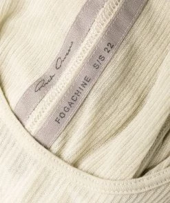 ( Nouvelle Collection ) Rick Owens 32 VANILLA Robe-débardeur En Maille Nervurée Femme -Rick Owens Soldes 17711013 37391551 600
