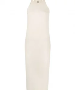 ( Nouvelle Collection ) Rick Owens 32 VANILLA Robe-débardeur En Maille Nervurée Femme