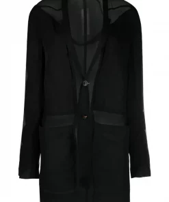 ( Nouvelle Collection ) Rick Owens Veste Lido à Simple Boutonnage Femme