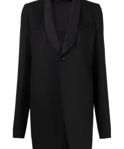 ( Nouvelle Collection ) Rick Owens Blazer à Simple Boutonnage 09 BLACK