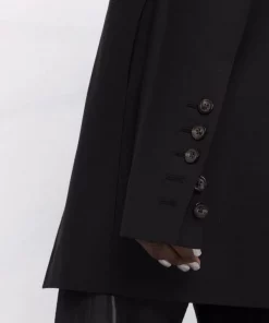 ( Nouvelle Collection ) Rick Owens Blazer à Simple Boutonnage 09 BLACK -Rick Owens Soldes 17711030 37427641 600