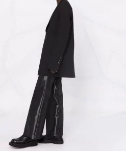 ( Nouvelle Collection ) Rick Owens Blazer à Simple Boutonnage 09 BLACK -Rick Owens Soldes 17711030 37427648 600