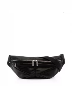 ( Nouvelle Collection ) Rick Owens Sac Banane Geo En Cuir 09 BLACK