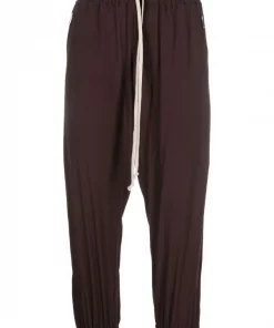 ( Nouvelle Collection ) Rick Owens 64 OXBLOOD Pantalon De Jogging à Coupe Courte Femme